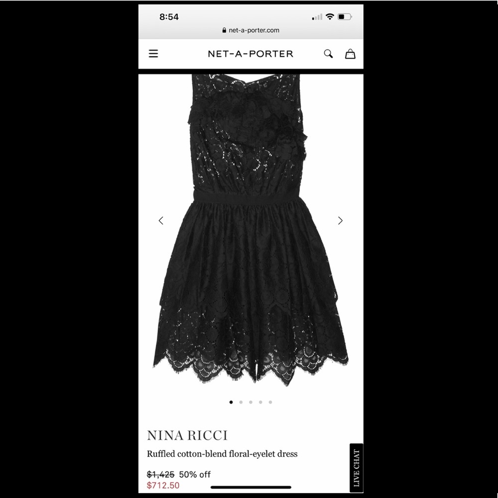 Nina Ricci Eyelet A-line Lace Ruffle Mini Dress - Picture 3 of 9